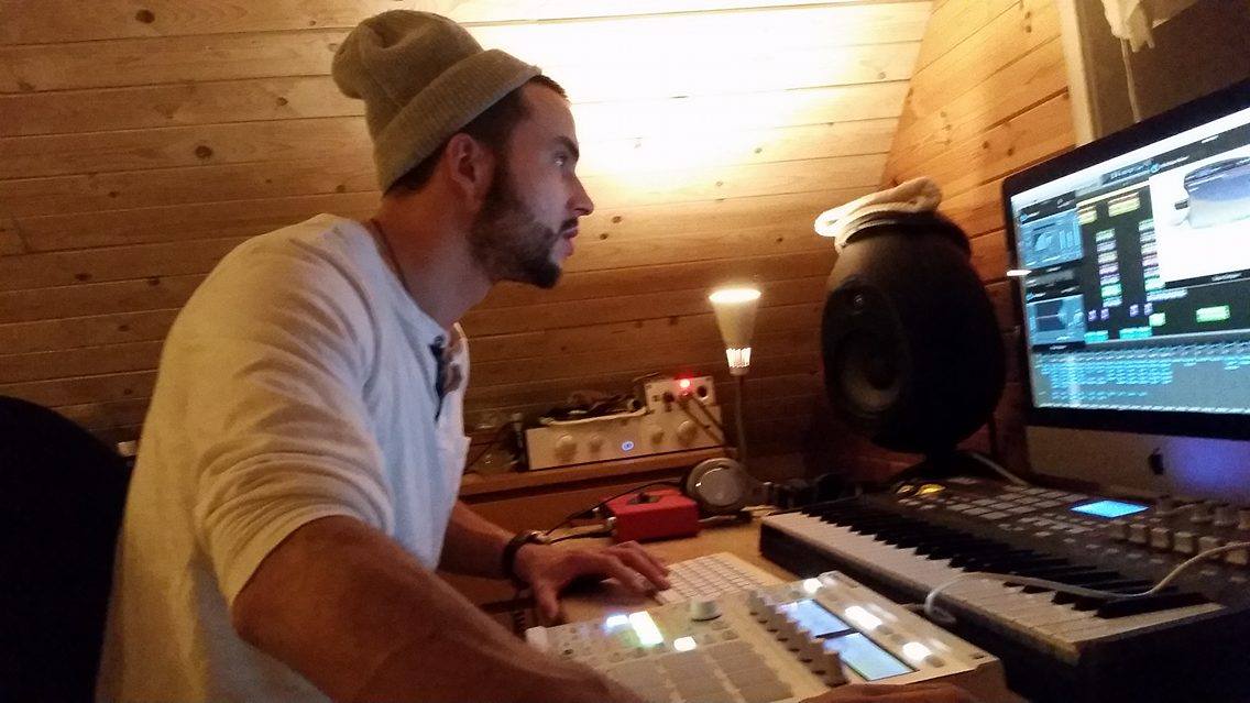 Producer Emil at the console