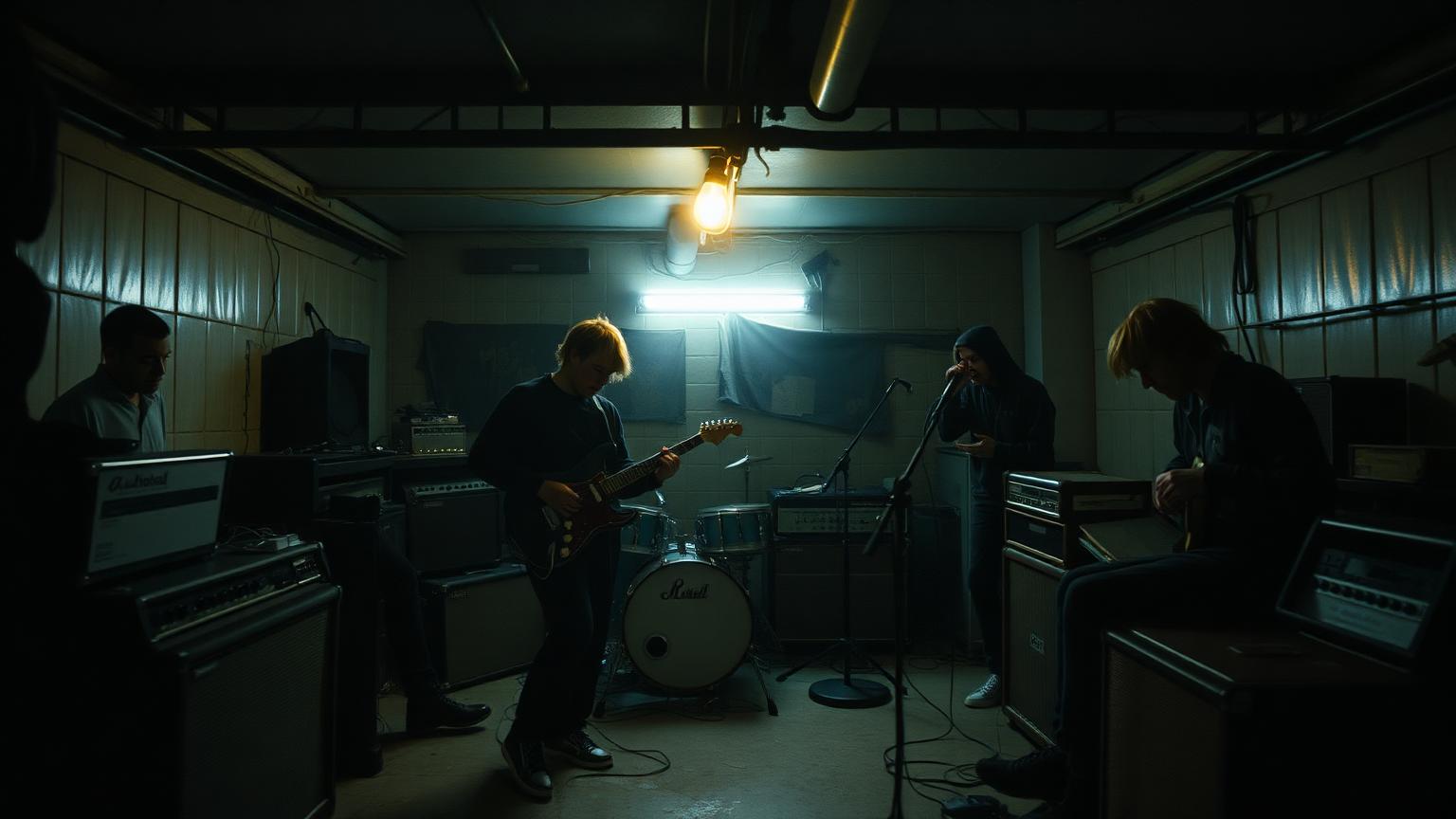 A countryside garage rehearsal space